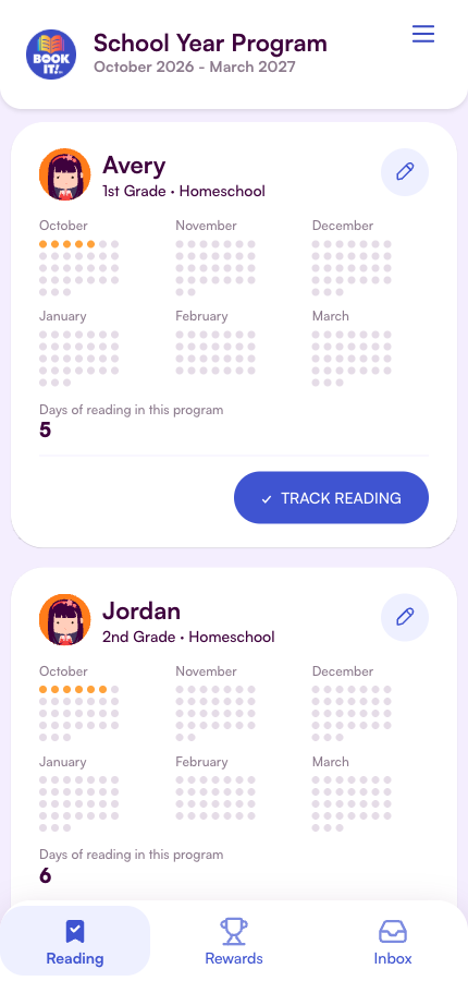 Approved School Year readers with Track Reading actions