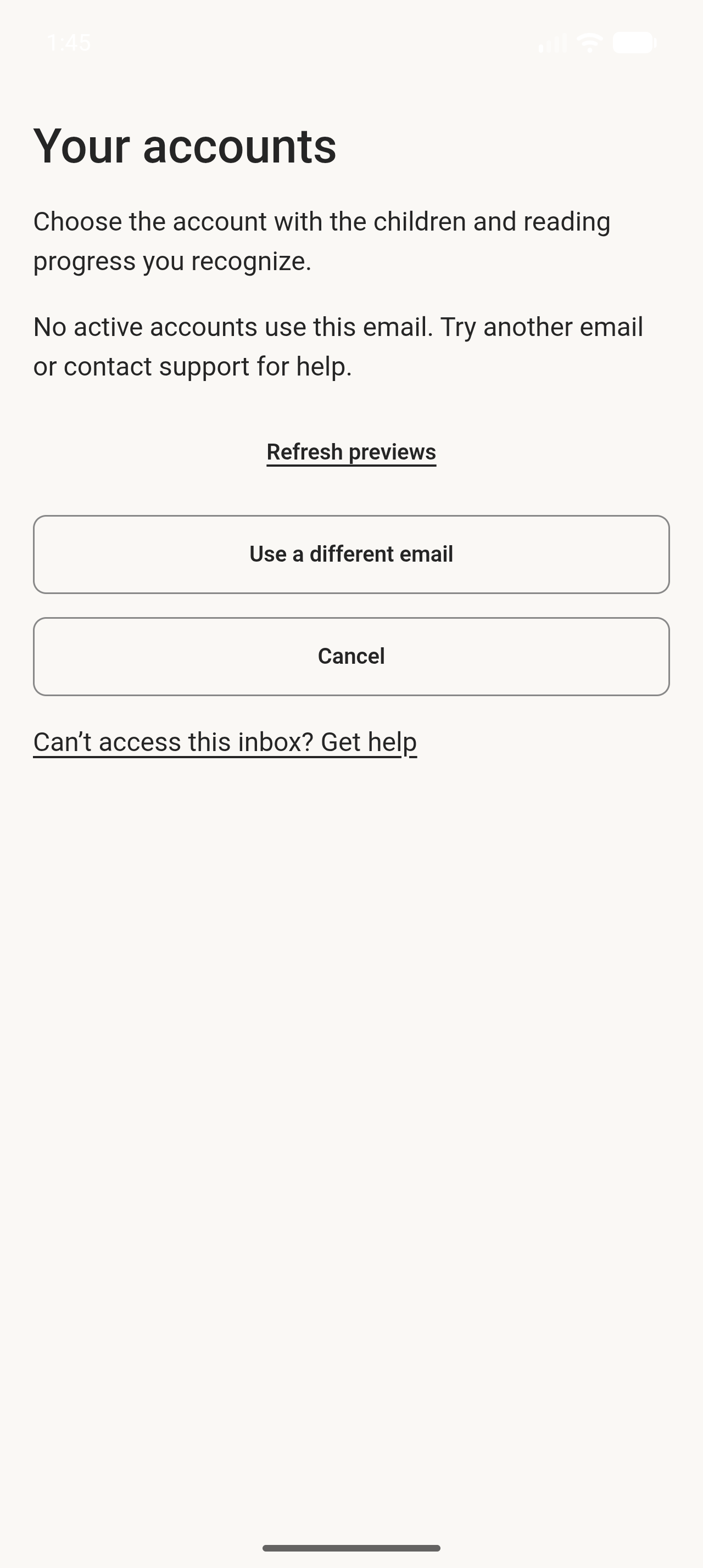 No active accounts use this email message