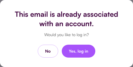 An account already uses this email
