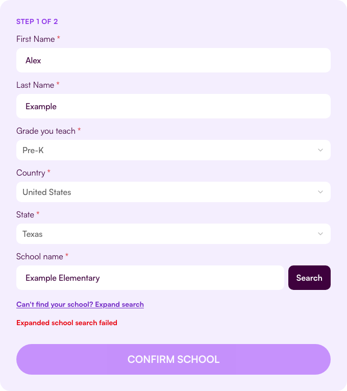 Expanded search also fails