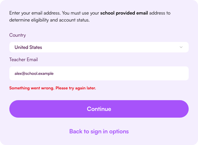 The connection fails