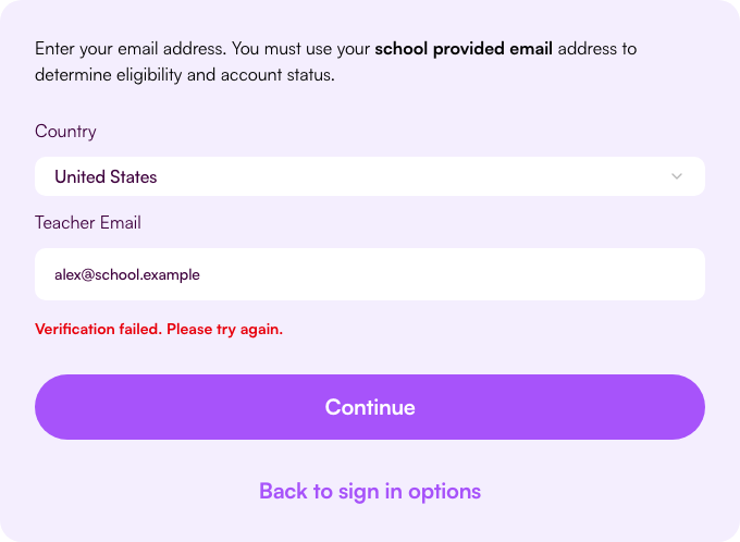 The service cannot verify your account